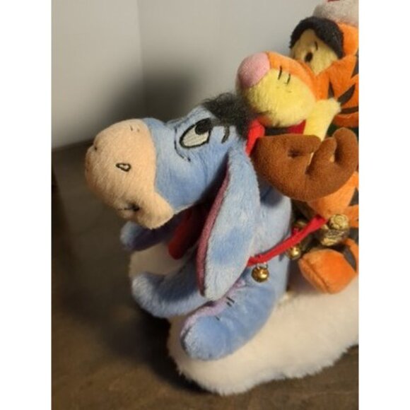 Gemmy Winnie The Pooh Tigger Eeyore Disney Christmas Sleigh Animated Singing - Picture 4 of 13